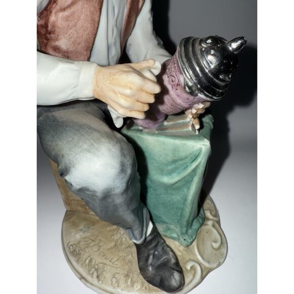 Vintage Capodimonte Figurine German Silversmith Stein Maker Signed Antonio Benni - Picture 9 of 12